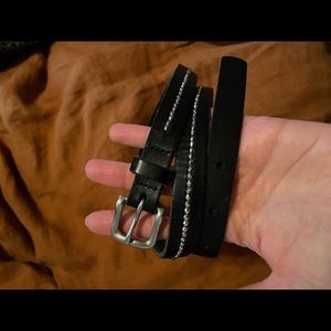 Black leather belt
